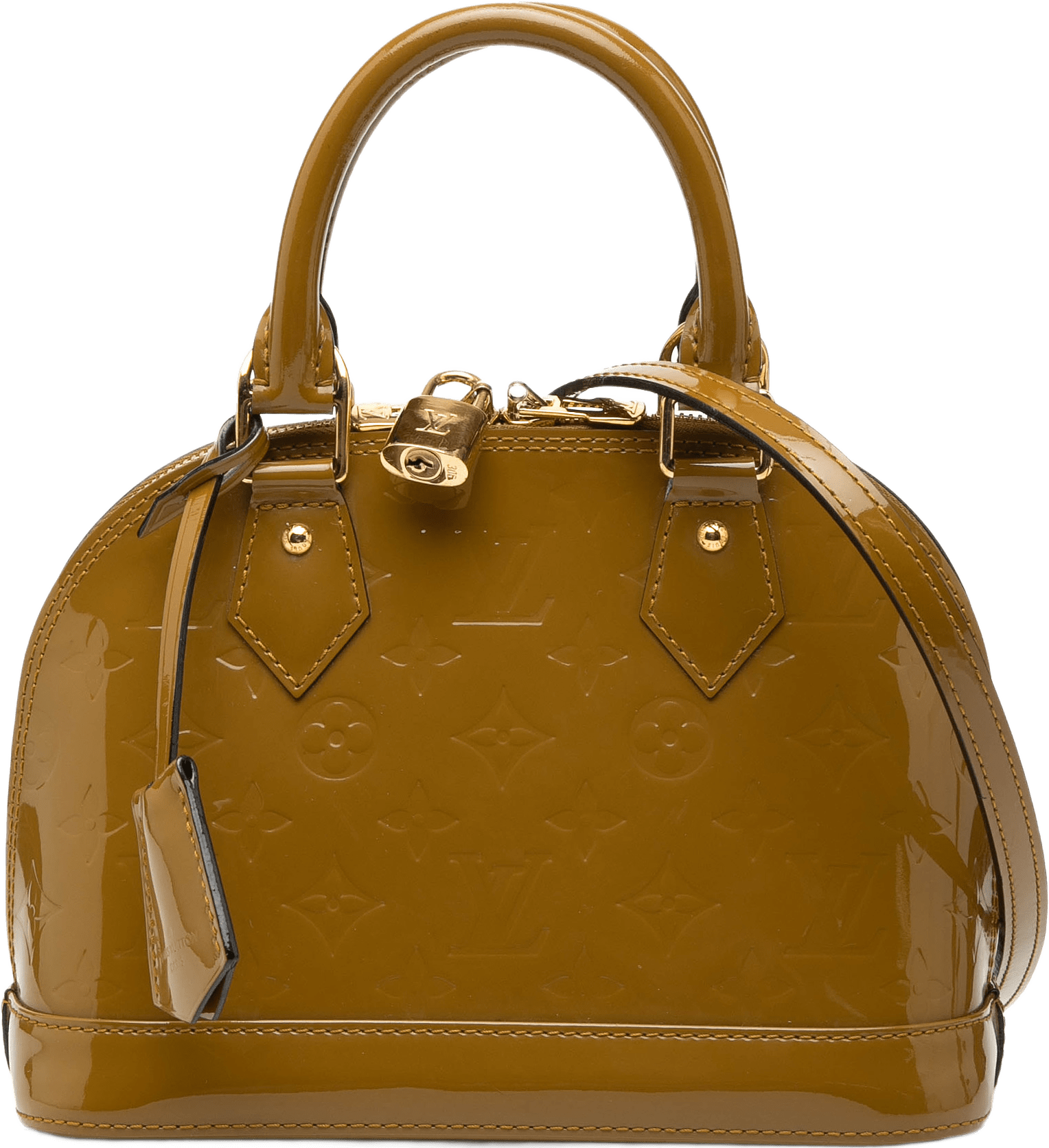 Louis Vuitton Monogram Vernis Alma Bb, från Luxclusif, i färgen grön.