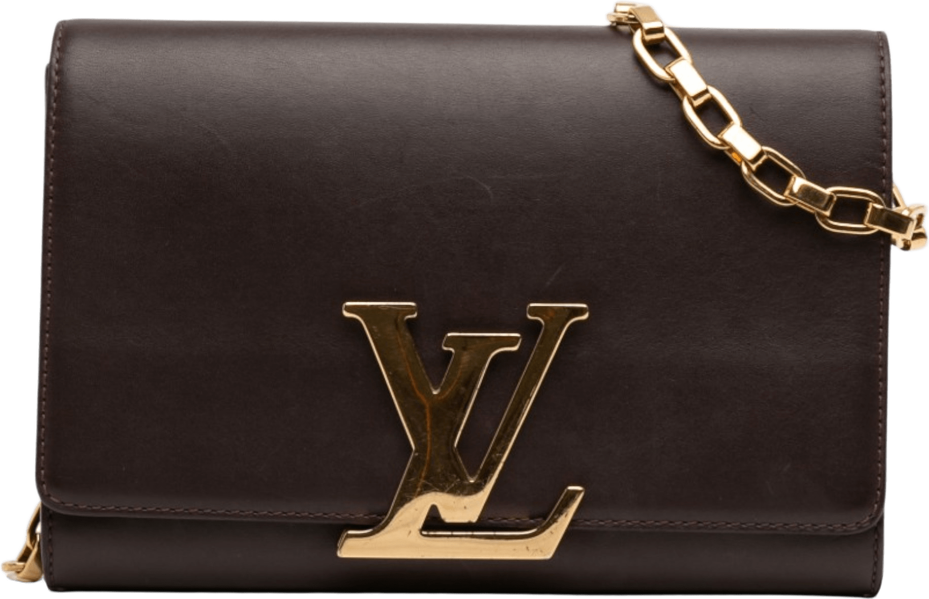 Louis Vuitton Louise Chain Gm, från Luxclusif, i färgen plum.