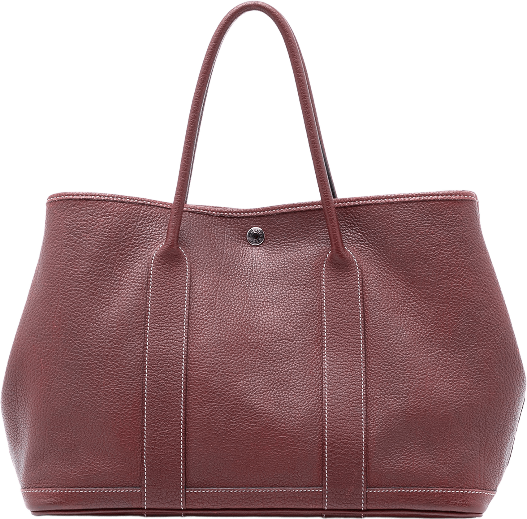 Hermès Negonda Garden Party 36, från Luxclusif, i färgen burgundy.