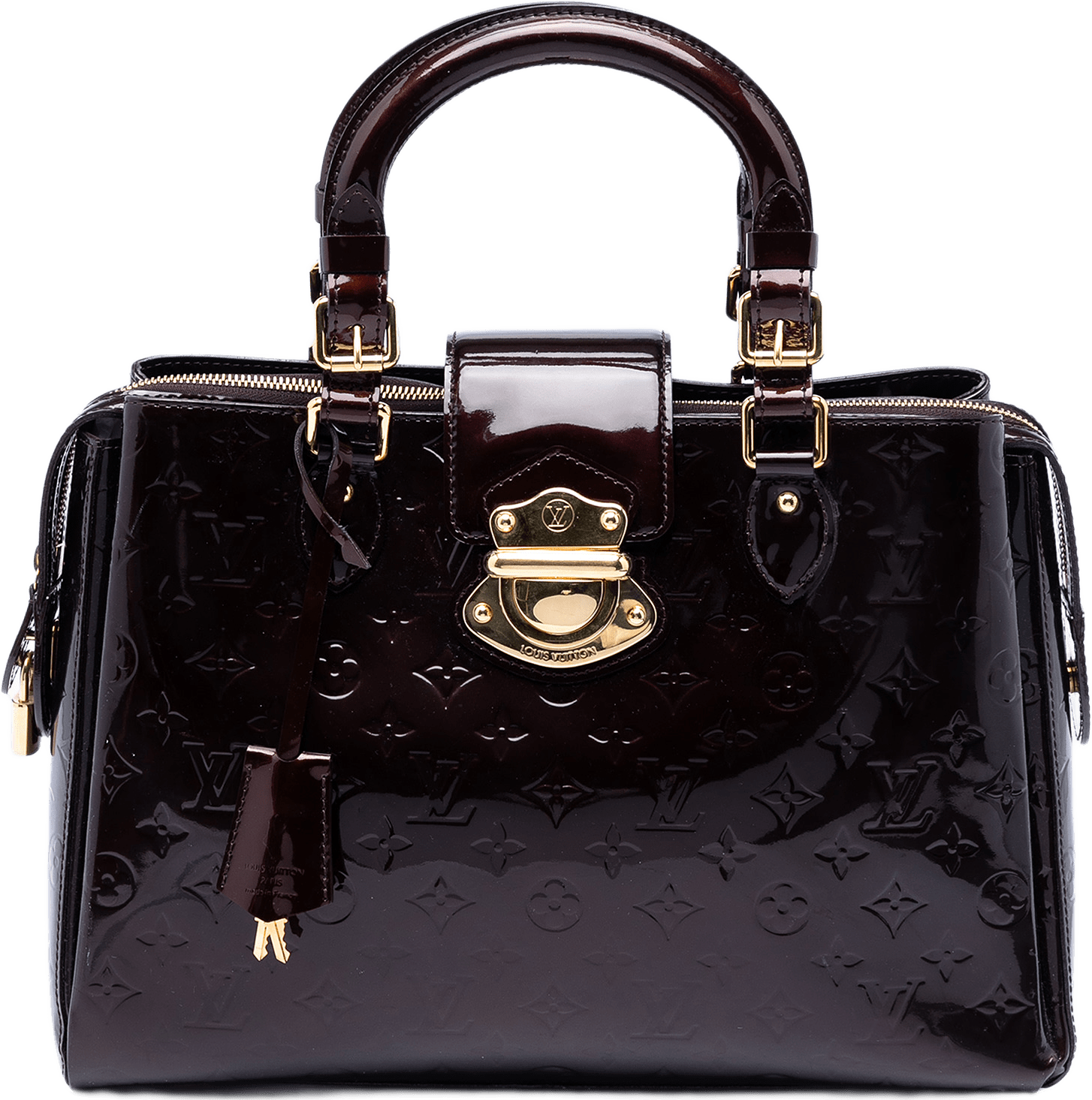 Louis Vuitton Monogram Vernis Melrose Avenue, från Luxclusif, i färgen purple.