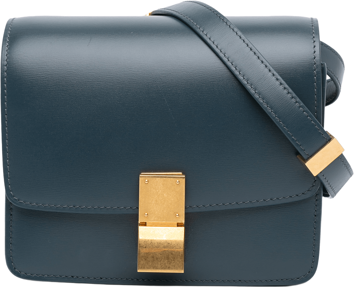 Celine Small Calfskin Classic Box, från Luxclusif, i färgen dark green.