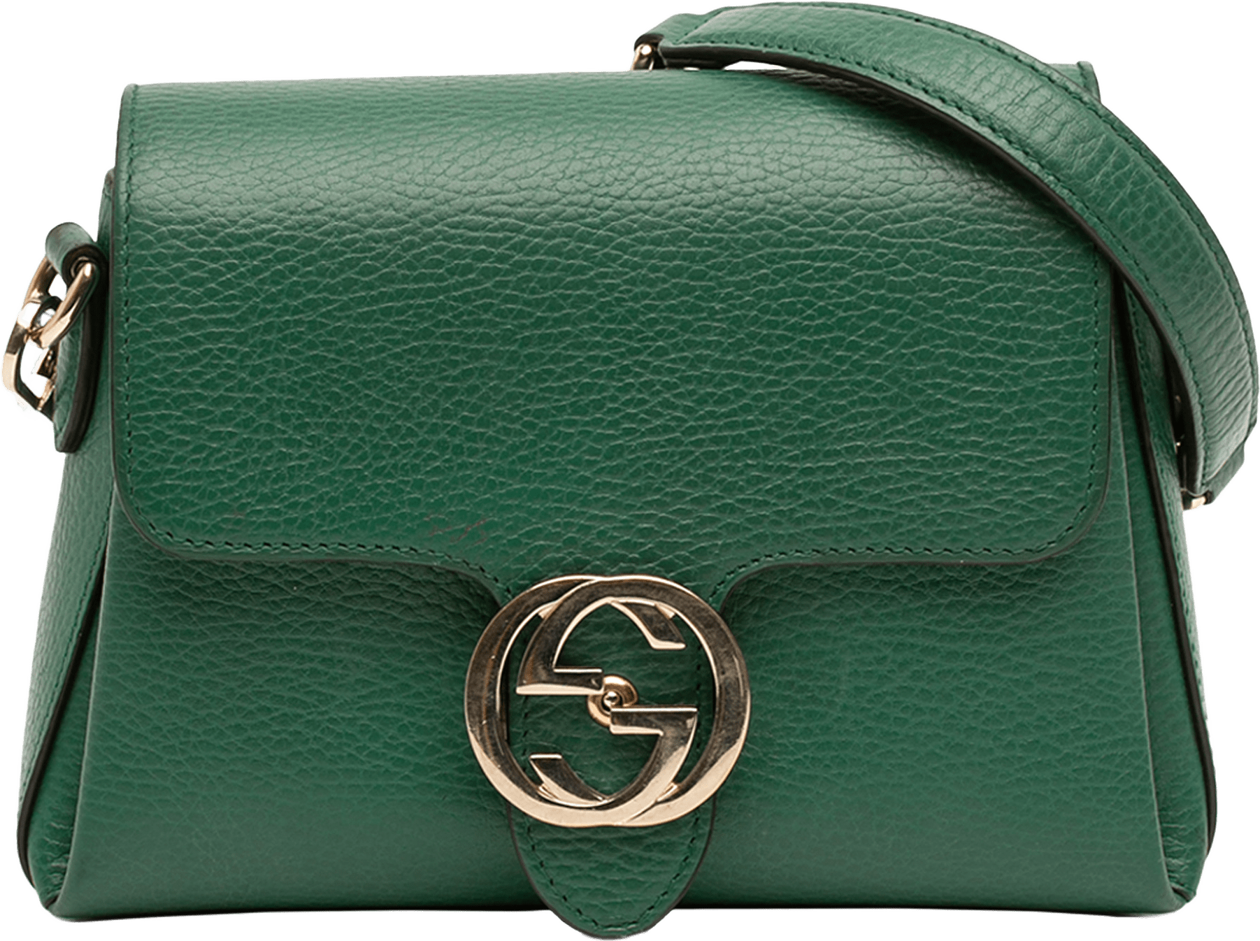 Gucci Small Dollar Calfskin Interlocking G Crossbody, från Luxclusif, i färgen green.