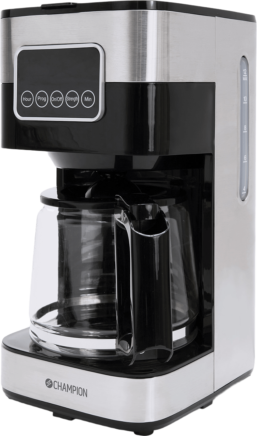 Kaffebryggare Digital 12-koppar/1,5l, från Champion Nordic, i färgen Rostfri.