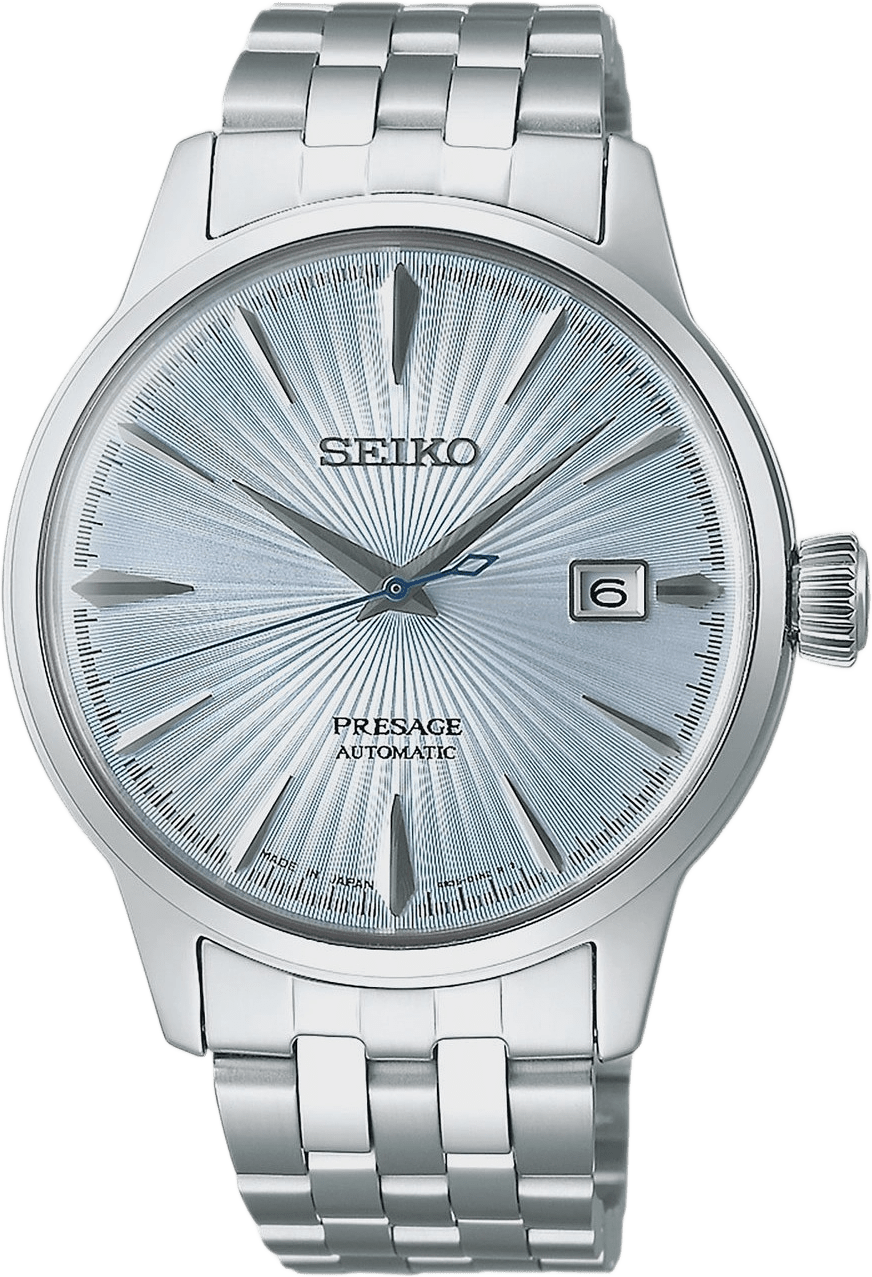 Seiko Presage Automatic Ljusblå/stål, Stållänk - Srpe19j1, från Seiko, i färgen 1.