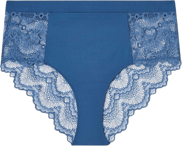 Lace Highwaist Briefs, från Understatement, i färgen faded blue.