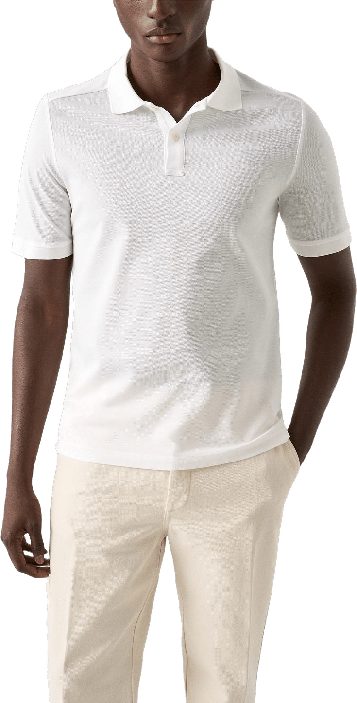 Filo Di Scozia Piqué, från Eton, i färgen vit.
