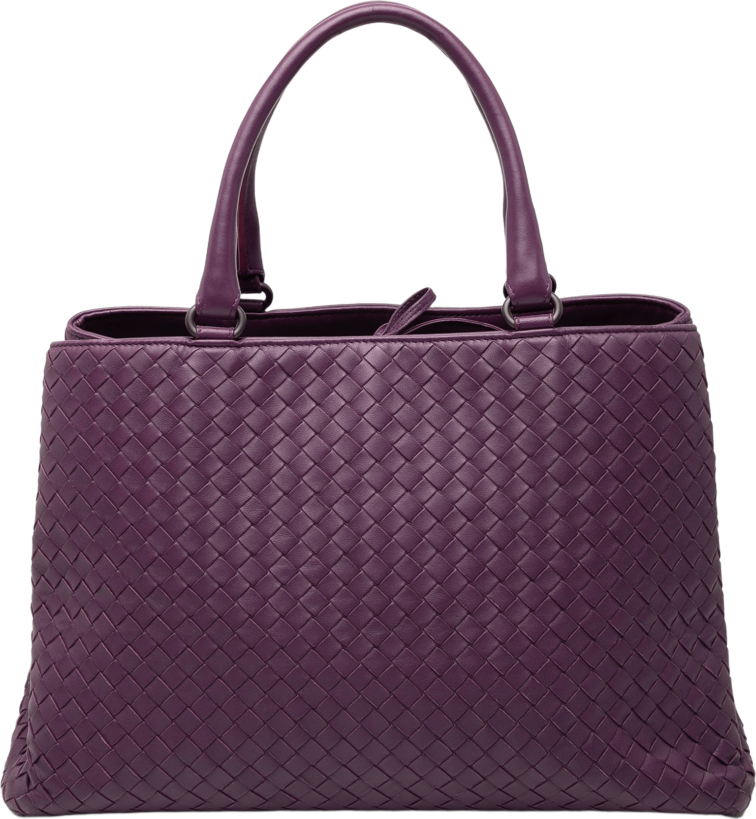 Bottega Veneta Nappa Intrecciato Milano Tote, från Luxclusif, i färgen dark purple.