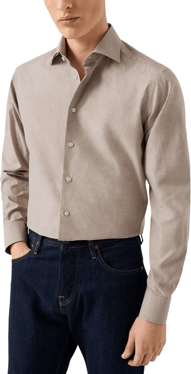 Rutig Skjorta I Fine Twill Contemporary Fit