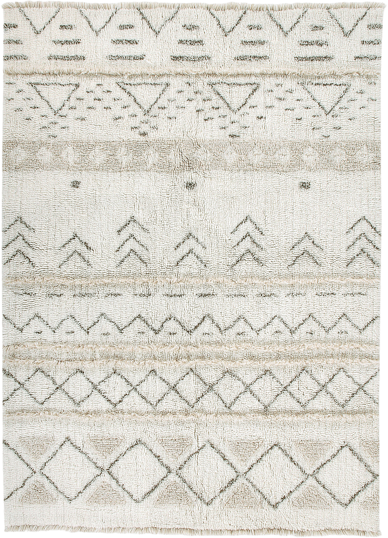 Tvättbar Ullmatta Woolable Lakota M, från LORENA CANALS, i färgen natural, sandstone, almond frost.