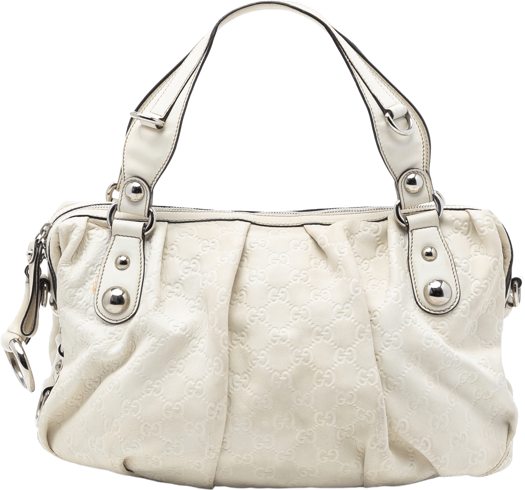 Gucci Guccissima Icon Bit Satchel, från Luxclusif, i färgen white.