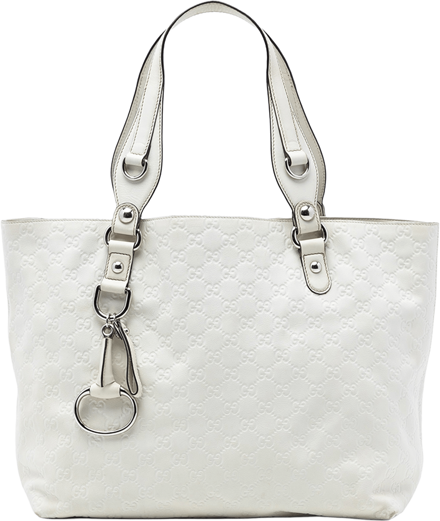 Gucci Medium Guccissima Icon Bit Tote, från Luxclusif, i färgen white.