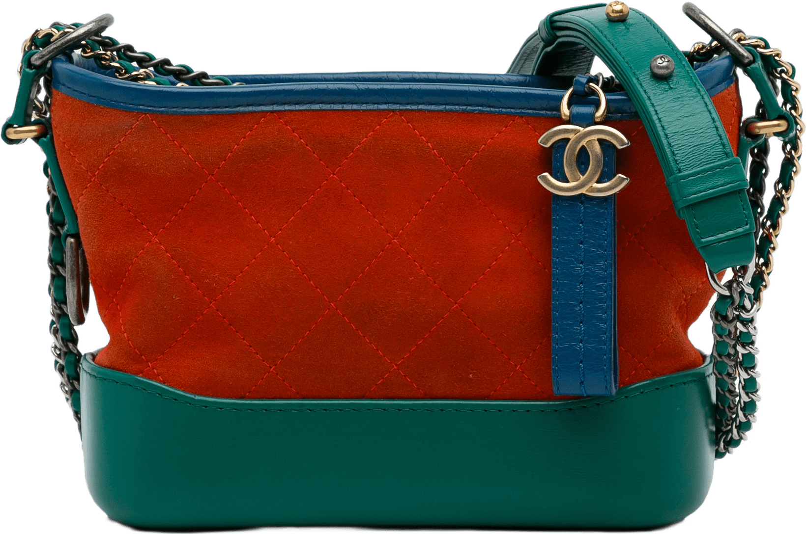 Chanel Small Suede Gabrielle Crossbody, från Luxclusif, i färgen orange.