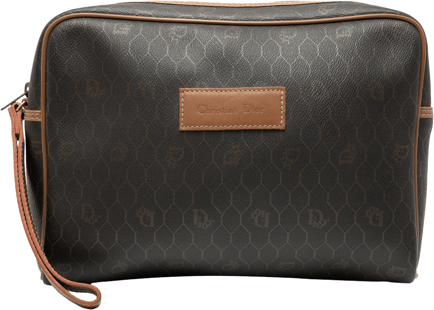 Dior Honeycomb Coated Canvas Clutch, från Luxclusif, i färgen black.