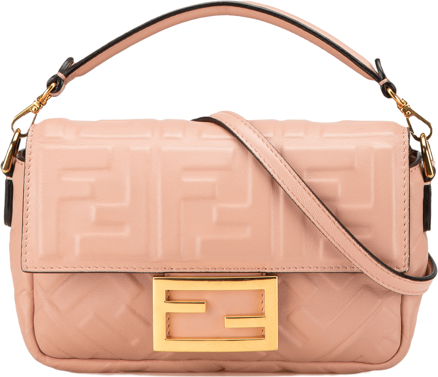 Fendi Mini Embossed Zucca Baguette Satchel