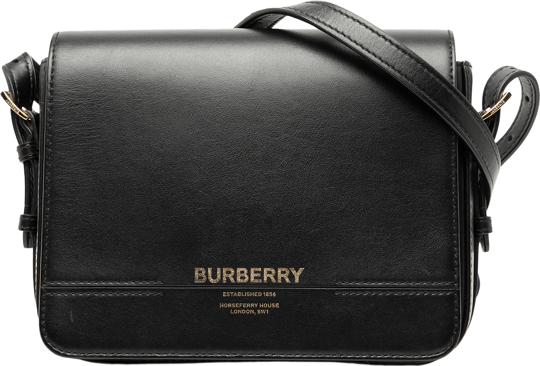 Burberry Small Leather Grace Crossbody, från Luxclusif, i färgen black.