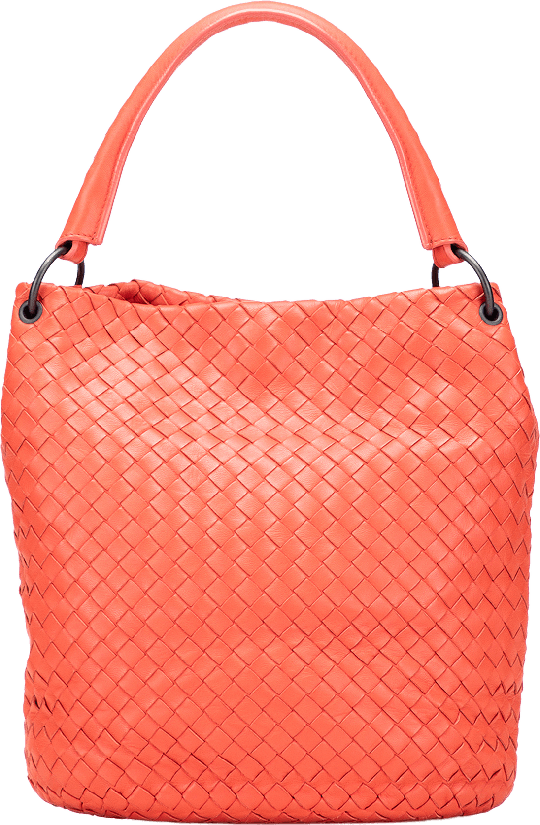 Bottega Veneta Nappa Intrecciato Bucket Bag, från Luxclusif, i färgen dark orange.