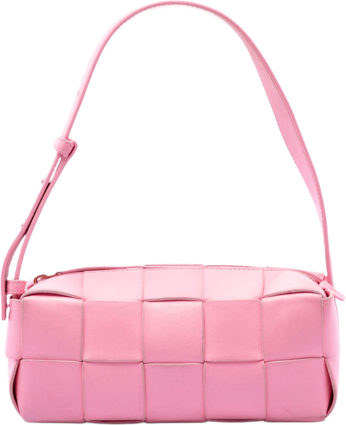 Bottega Veneta Small Lambskin Intrecciato Brick Cassette, från Luxclusif, i färgen rosa.