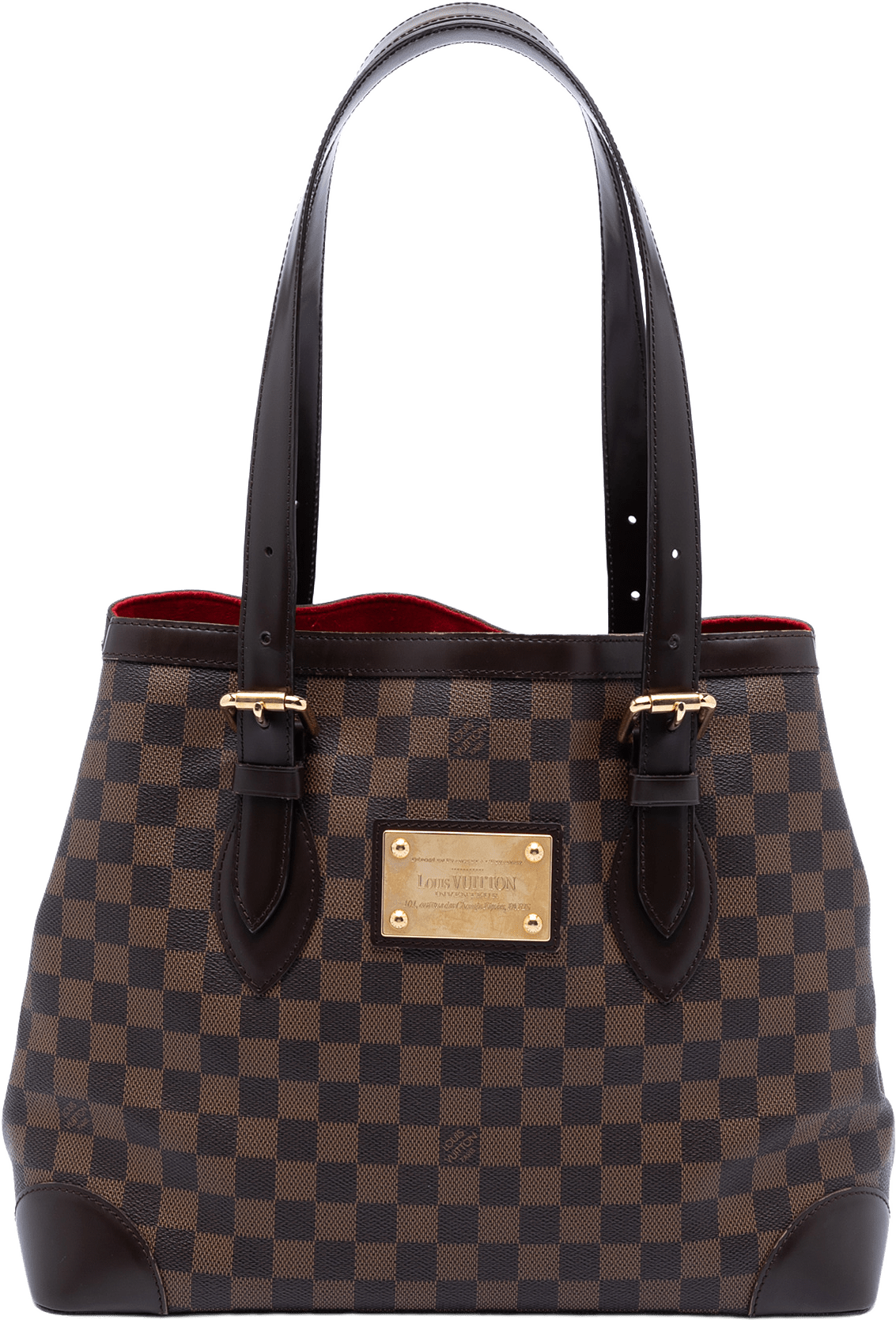 Louis Vuitton Damier Ebene Hampstead Mm, från Luxclusif, i färgen brown.