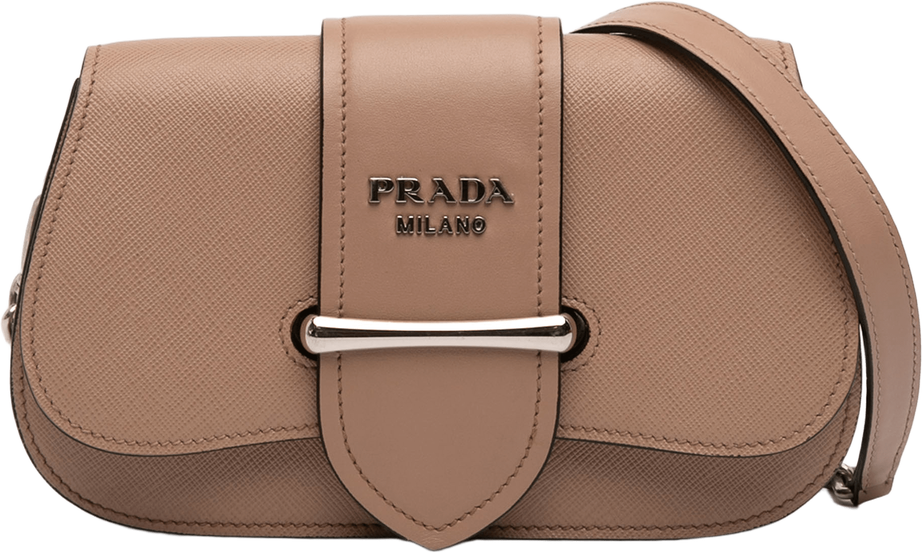 Prada Saffiano And City Calf Sidonie Crossbody, från Luxclusif, i färgen nude.