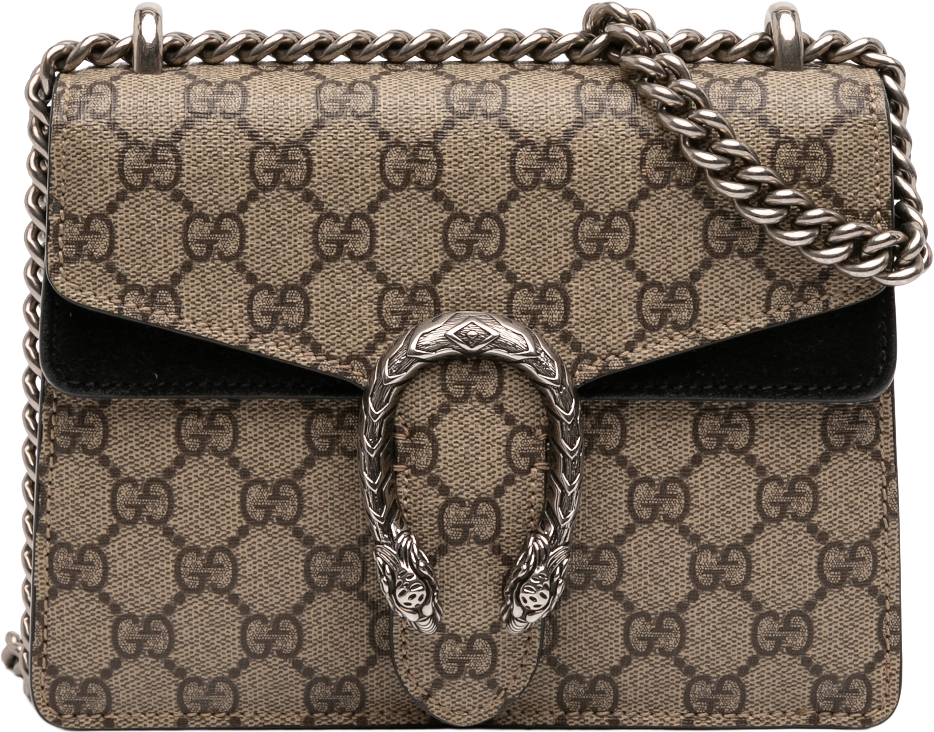 Gucci Small Gg Supreme Dionysus Crossbody, från Luxclusif, i färgen beige.