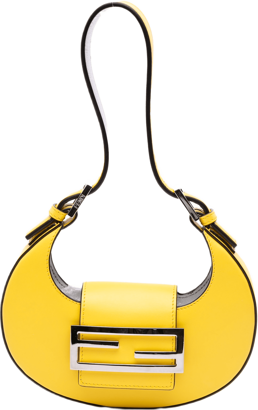 Fendi Mini Leather Cookie Hobo, från Luxclusif, i färgen yellow.