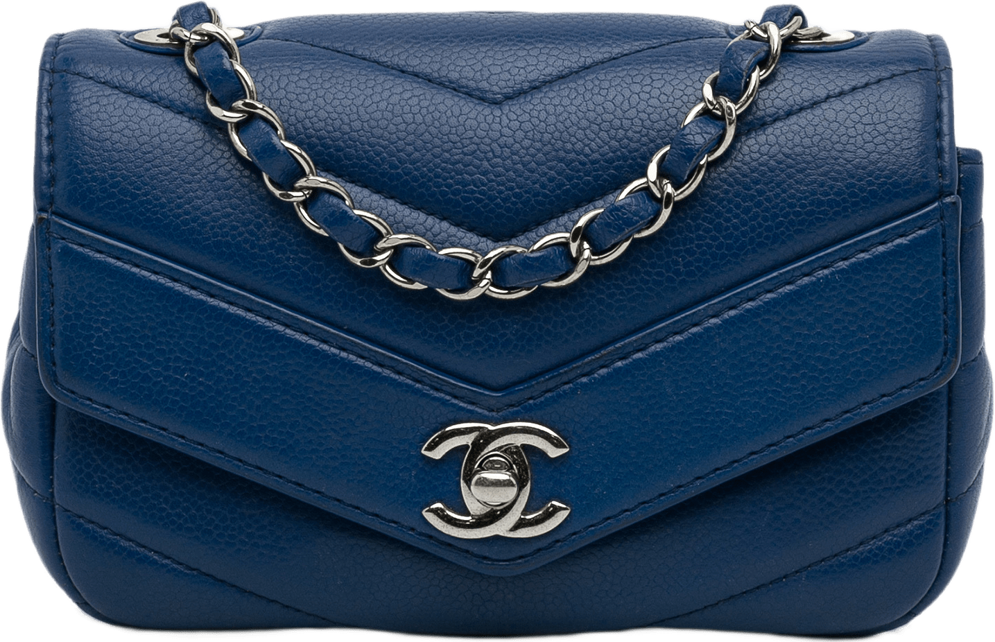 Chanel Mini Caviar Chevron Data Center Envelope Flap Bag