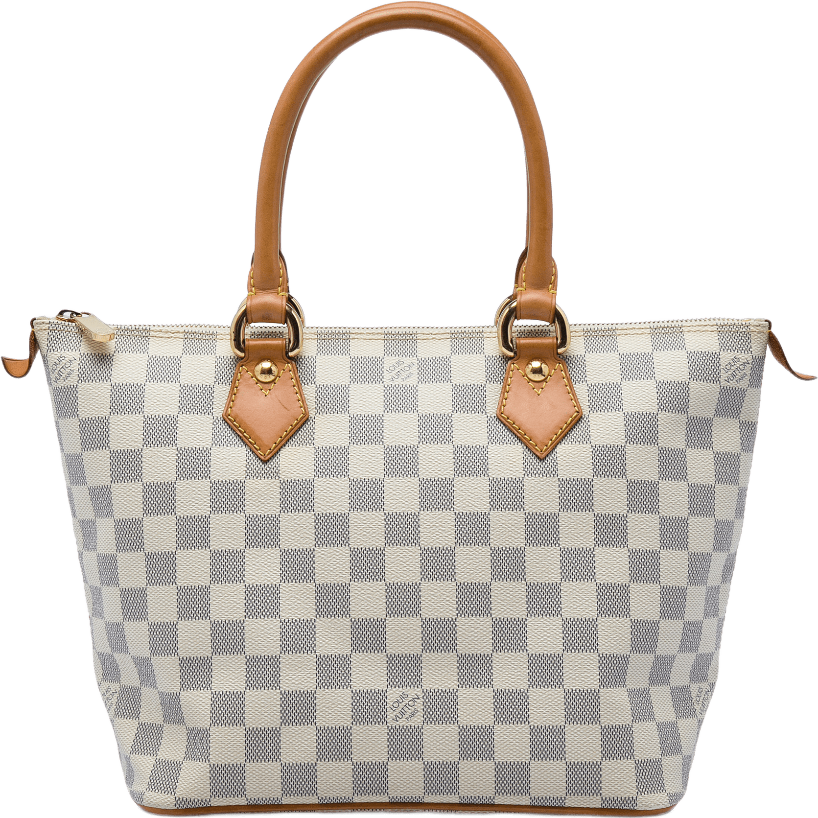 Louis Vuitton Damier Azur Saleya Pm, från Luxclusif, i färgen vit.