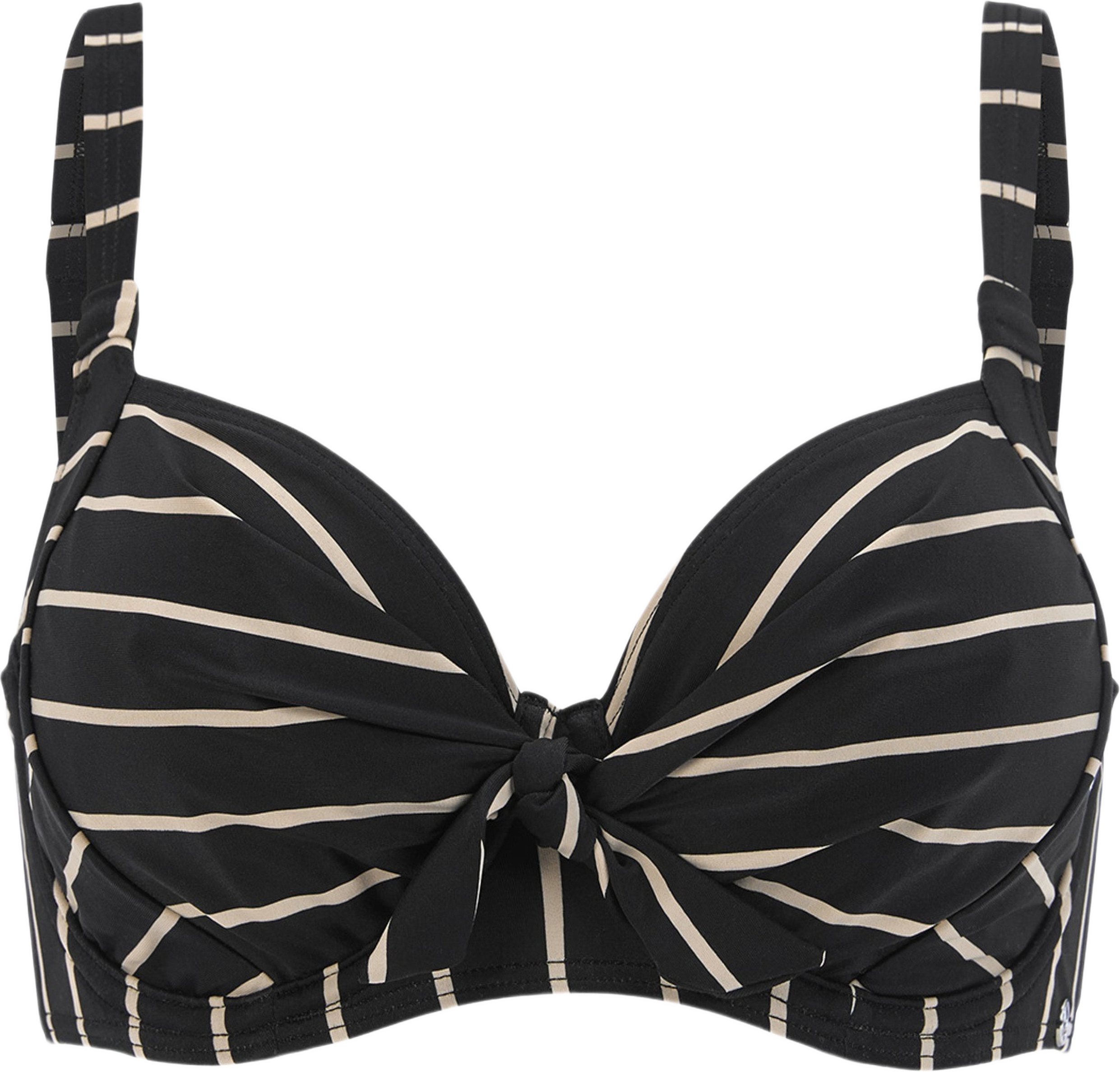 Bahamas Bikini Bygel-bh, från Swegmark, i färgen black/beige stripe.