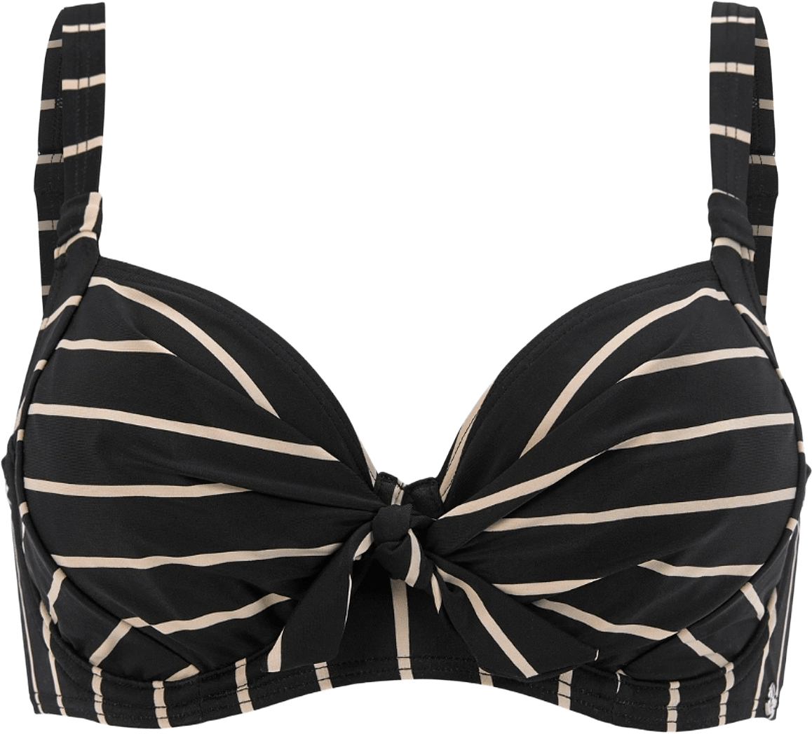 Bahamas Bikini-bh Med Bygel, från Swegmark, i färgen black/beige stripe.