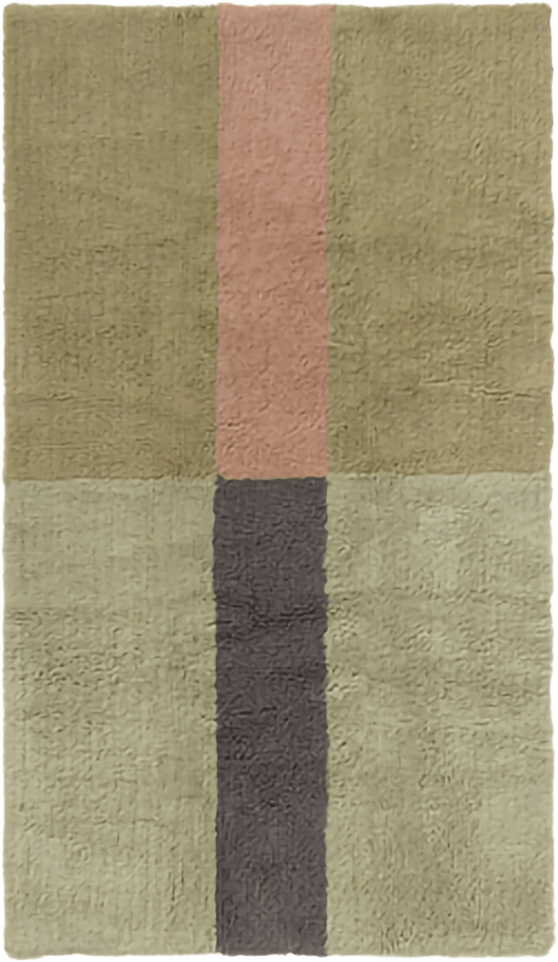 Ullmatta Chroma Dammrosa, från LORENA CANALS, i färgen naturlig canvas, basilika, moss, kol, dammrosa.