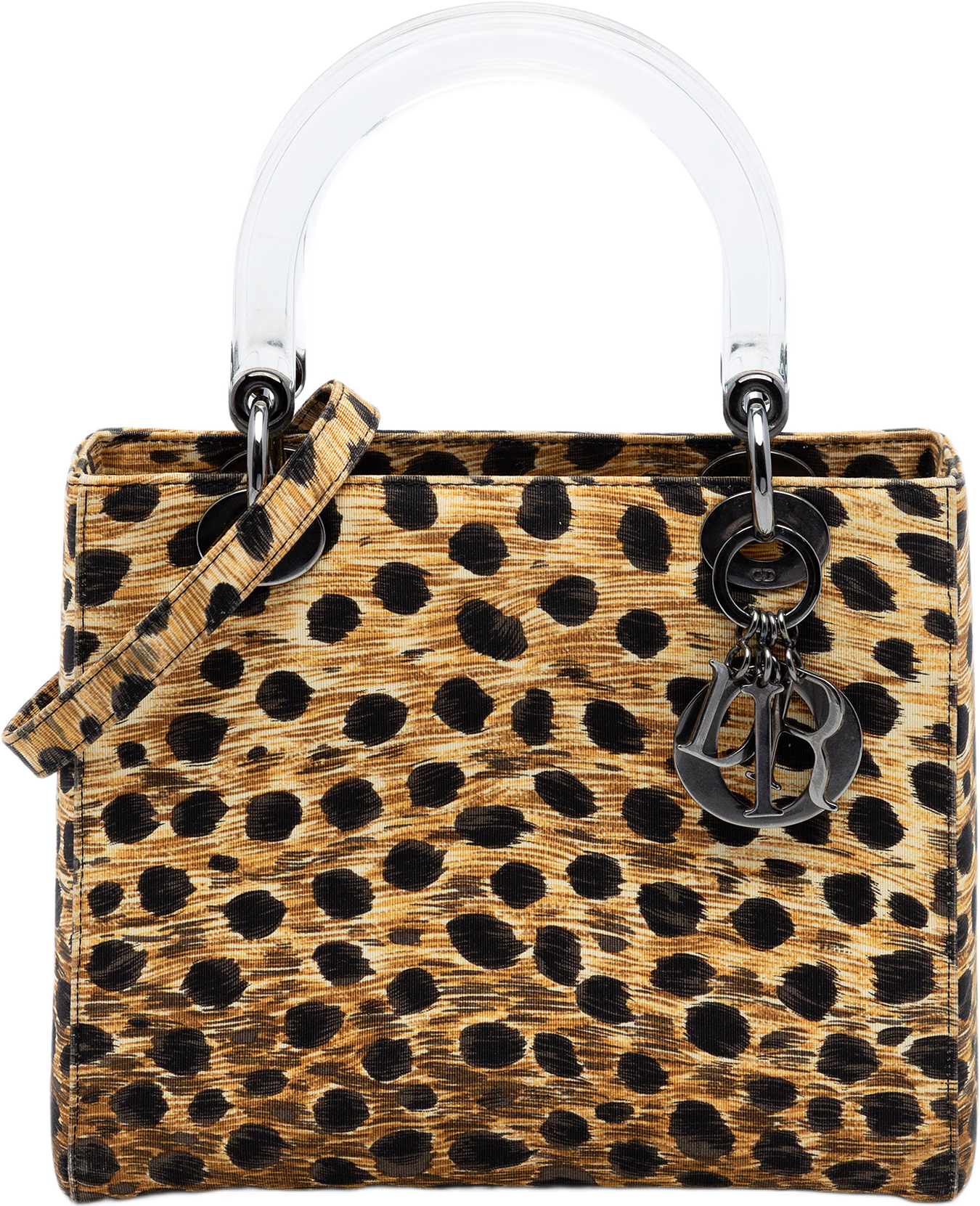 Dior Medium Canvas Leopard Print Lady Dior, från Luxclusif, i färgen light brown.
