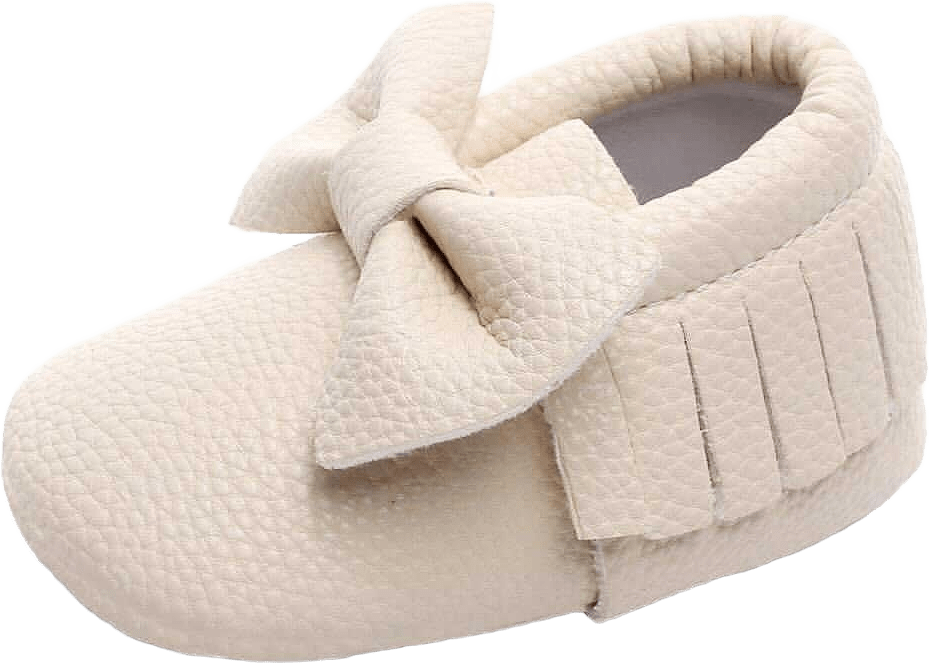 Bow Mocs, från BabyMocs, i färgen off white.