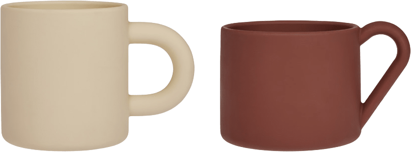 Nomu Cups - Set Of 2, från OYOY Mini, i färgen vanilla,nutmeg.