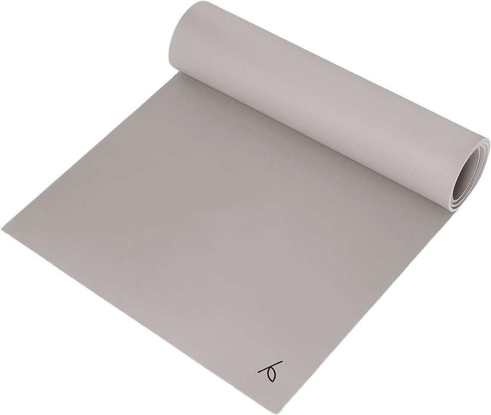 Yogamatta Natural Practice Mat 6 Mm, från Yogiraj, i färgen misty greige.