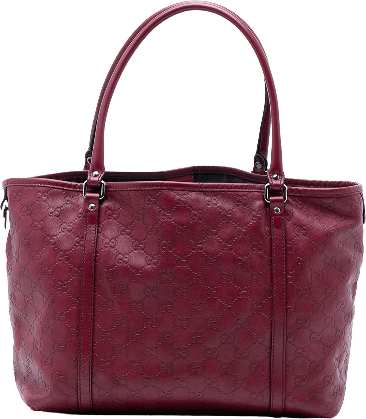 Gucci Medium Guccissima Joy Tote, från Luxclusif, i färgen dark red.