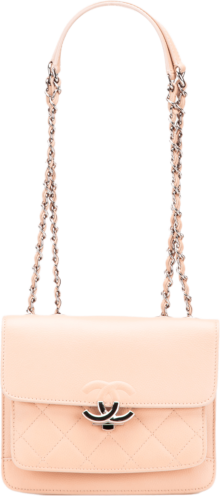 Chanel Mini Quilted Caviar Cc Box Flap, från Luxclusif, i färgen light pink.