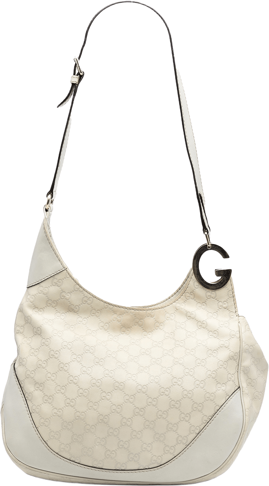 Gucci Guccissima Charlotte Crossbody, från Luxclusif, i färgen off white.