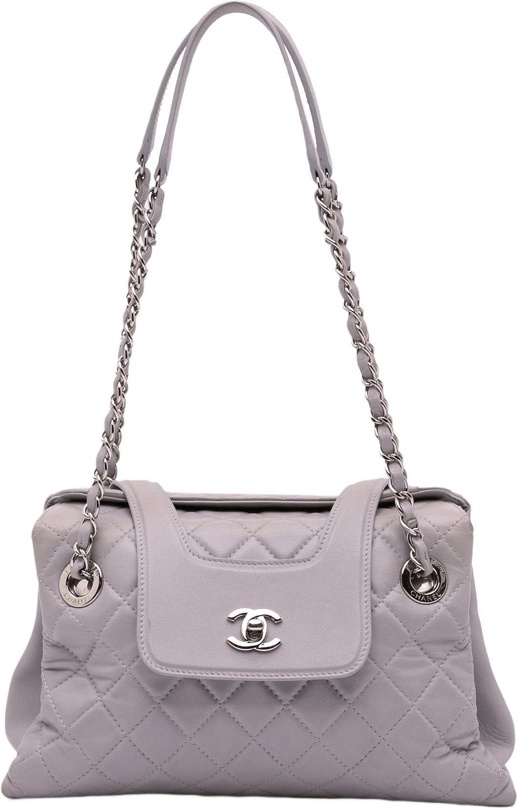 Chanel Quilted Lambskin X3 Accordion Tote, från Luxclusif, i färgen gray.
