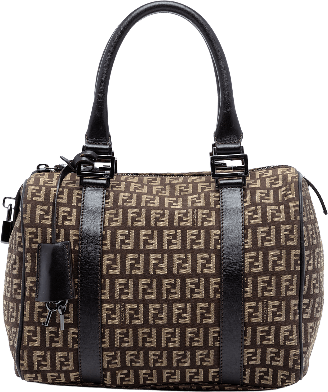 Fendi Zucchino Canvas Forever Boston Bag, från Luxclusif, i färgen dark brown.