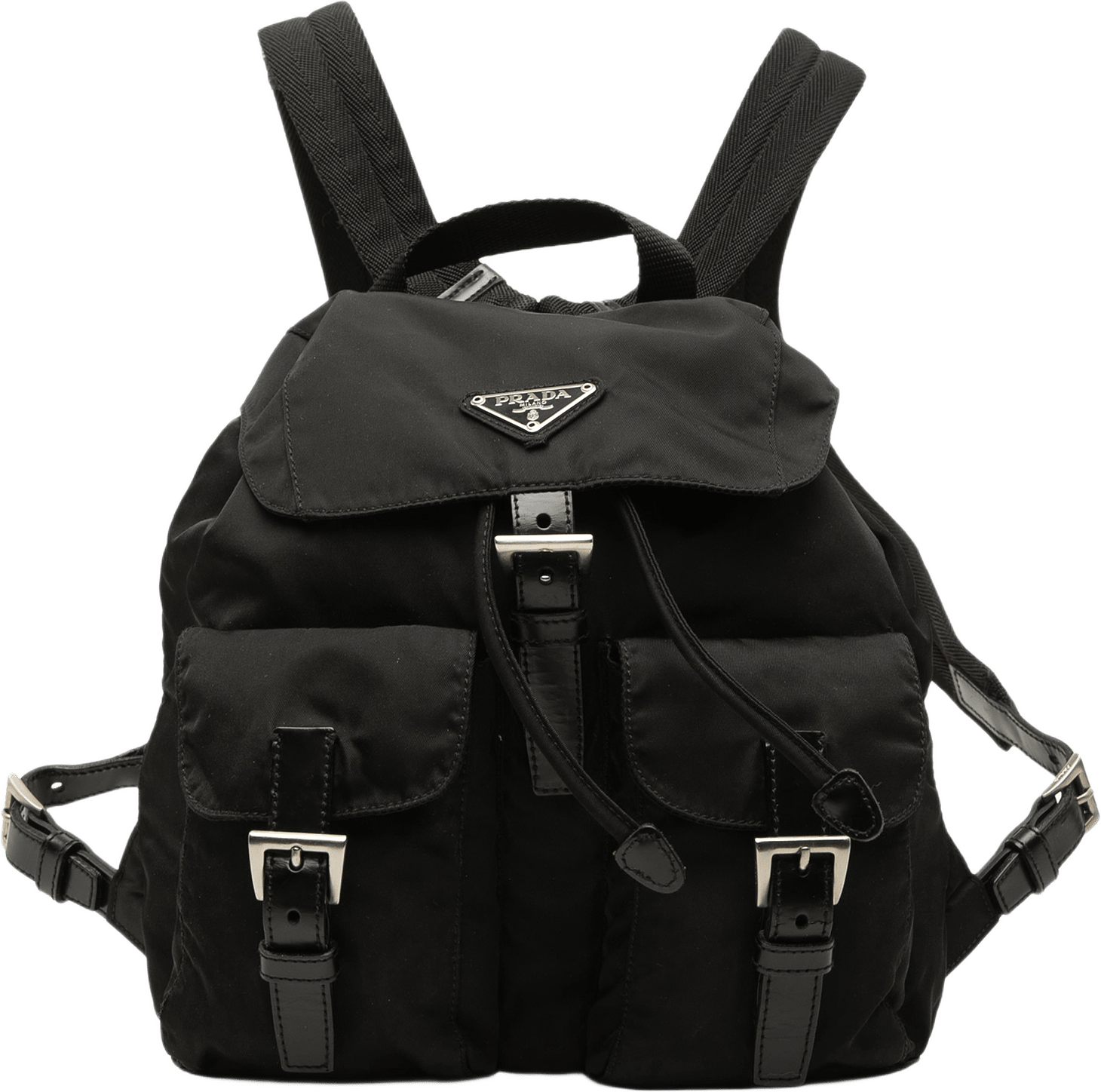 Prada Tessuto Backpack, från Luxclusif, i färgen svart.
