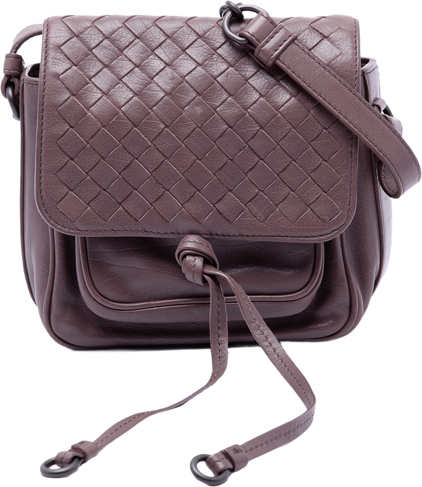 Bottega Veneta Mini Nappa Intrecciato Flap Crossbody, från Luxclusif, i färgen purpur.