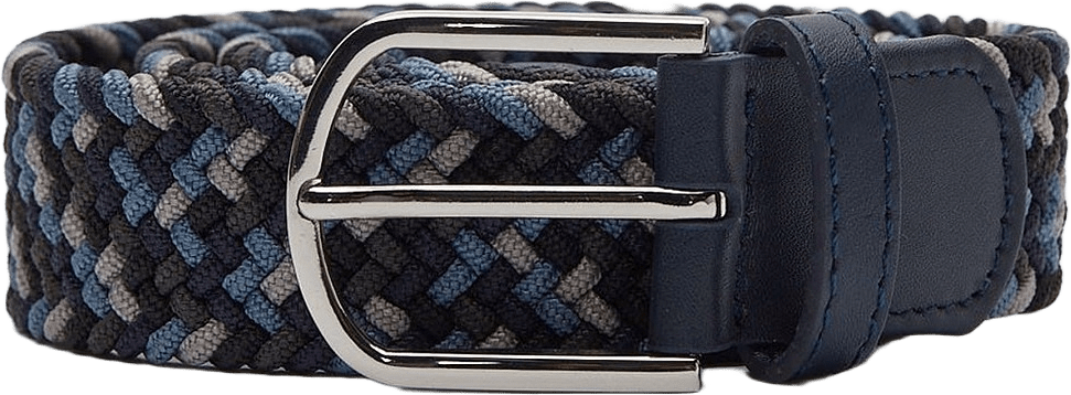 Flätat Bälte Canmore, från John Henric, i färgen mörkblå & grå.