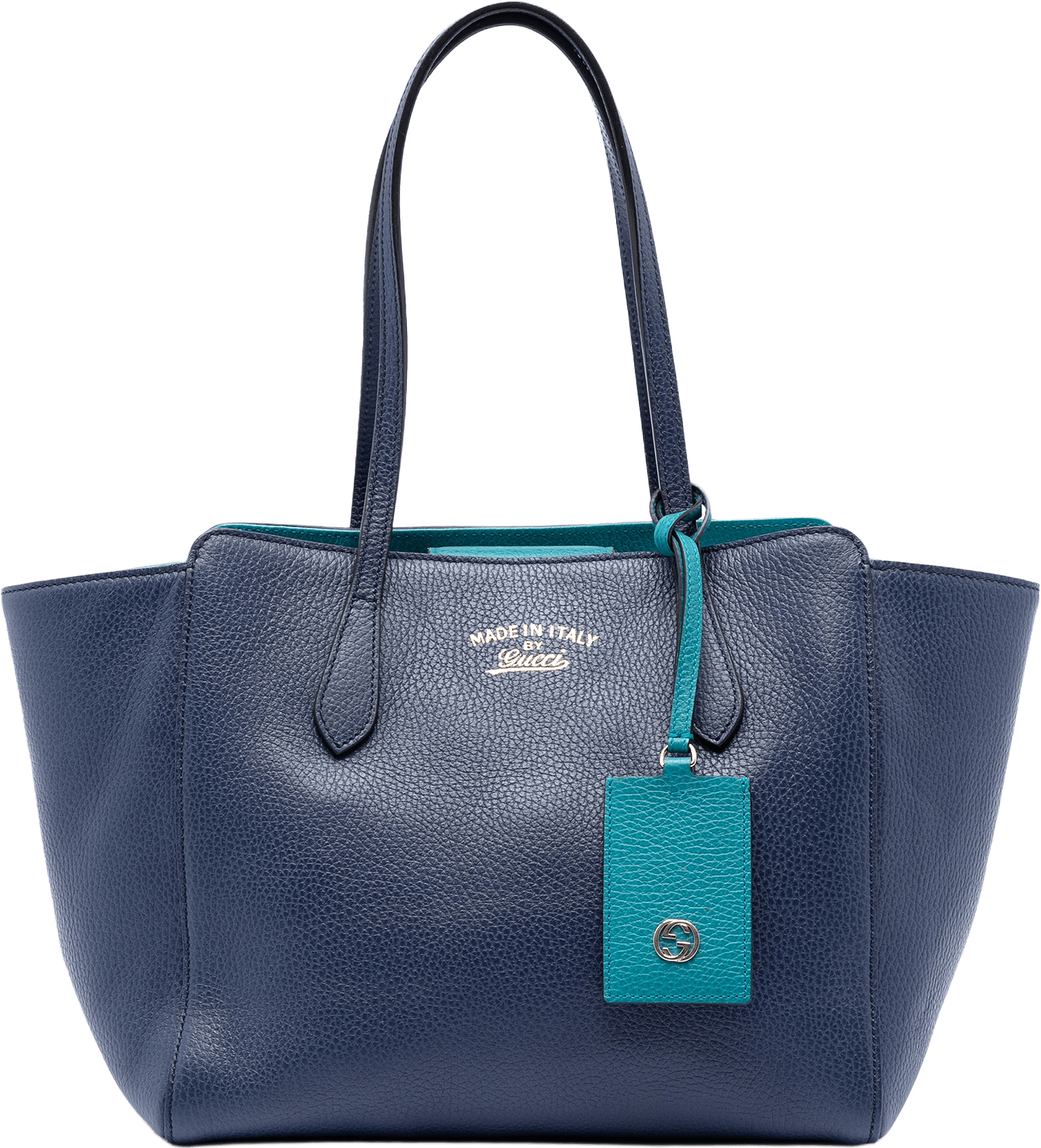 Gucci Medium Dollar Calfskin Swing Tote, från Luxclusif, i färgen dark blue.