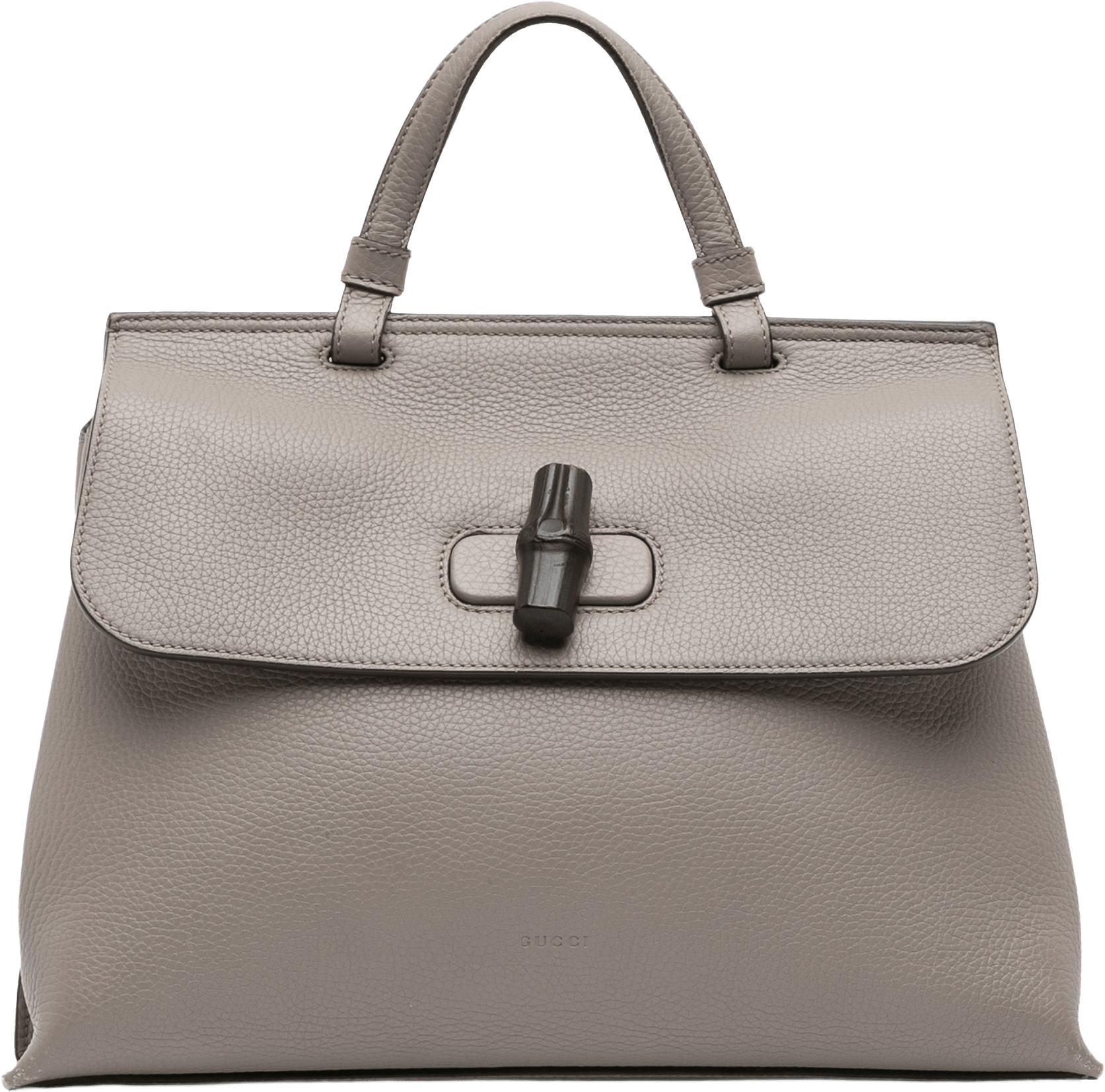 Gucci Medium Leather Bamboo Daily Satchel, från Luxclusif, i färgen taupe.