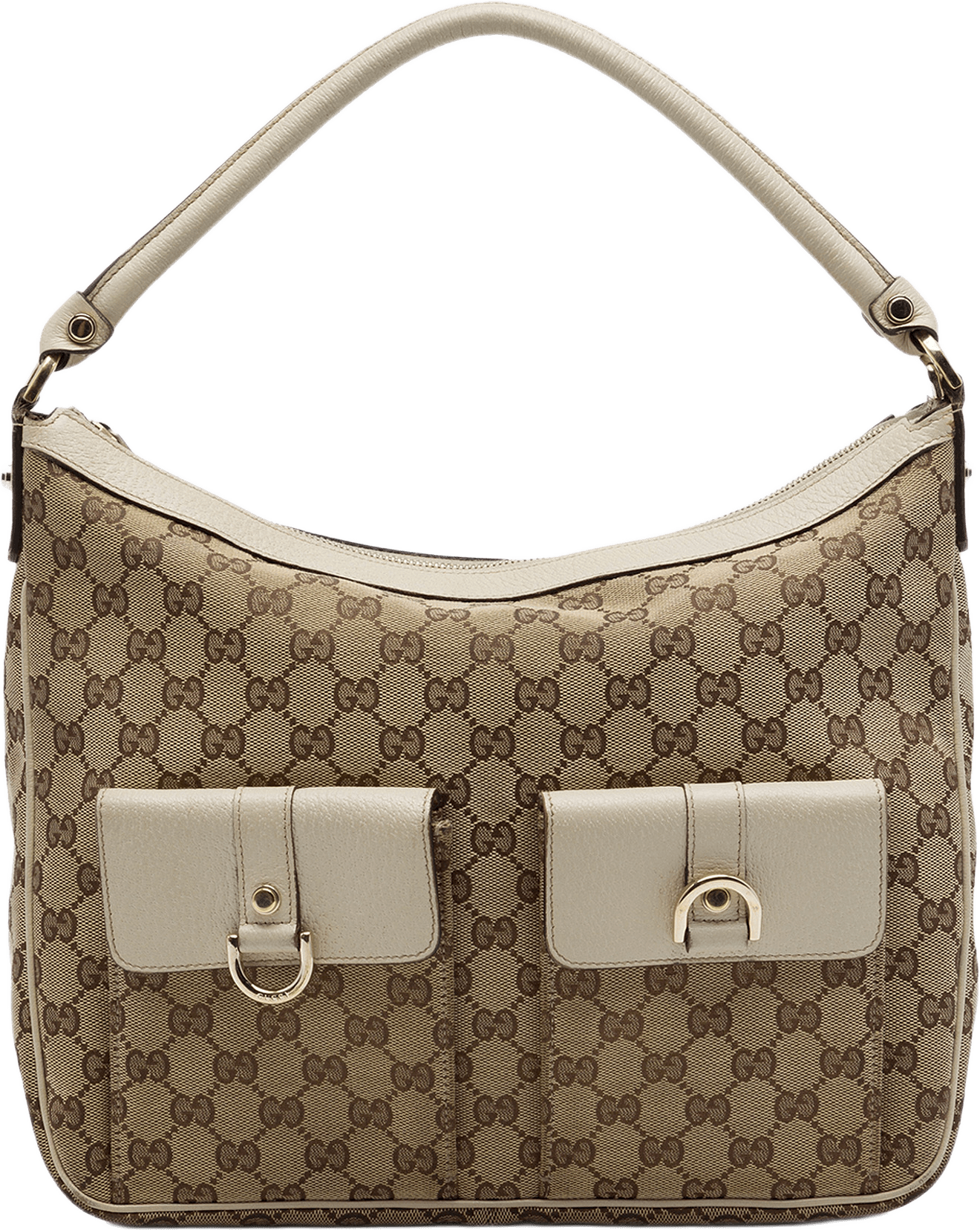 Gucci Gg Canvas Abbey D Ring Handbag, från Luxclusif, i färgen beige.