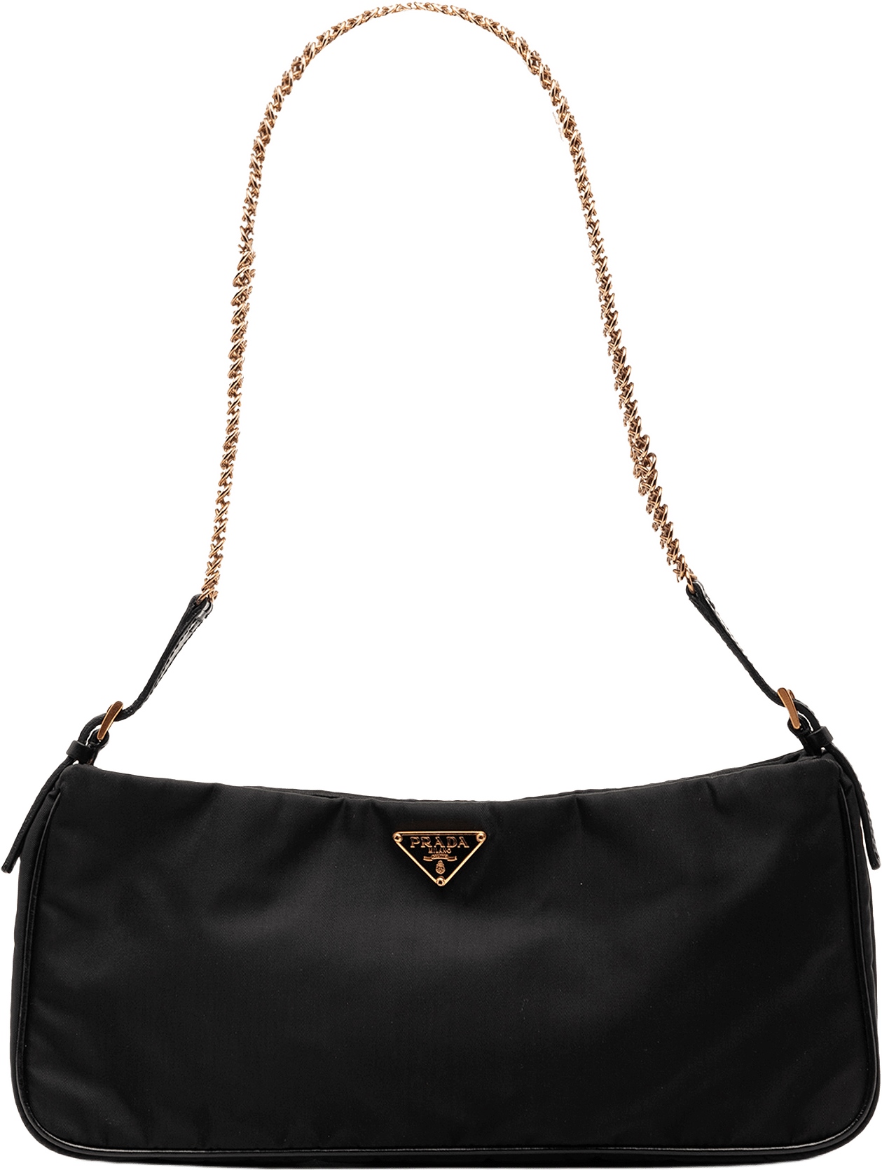 Prada Tessuto Chain Shoulder Bag, från Luxclusif, i färgen black.