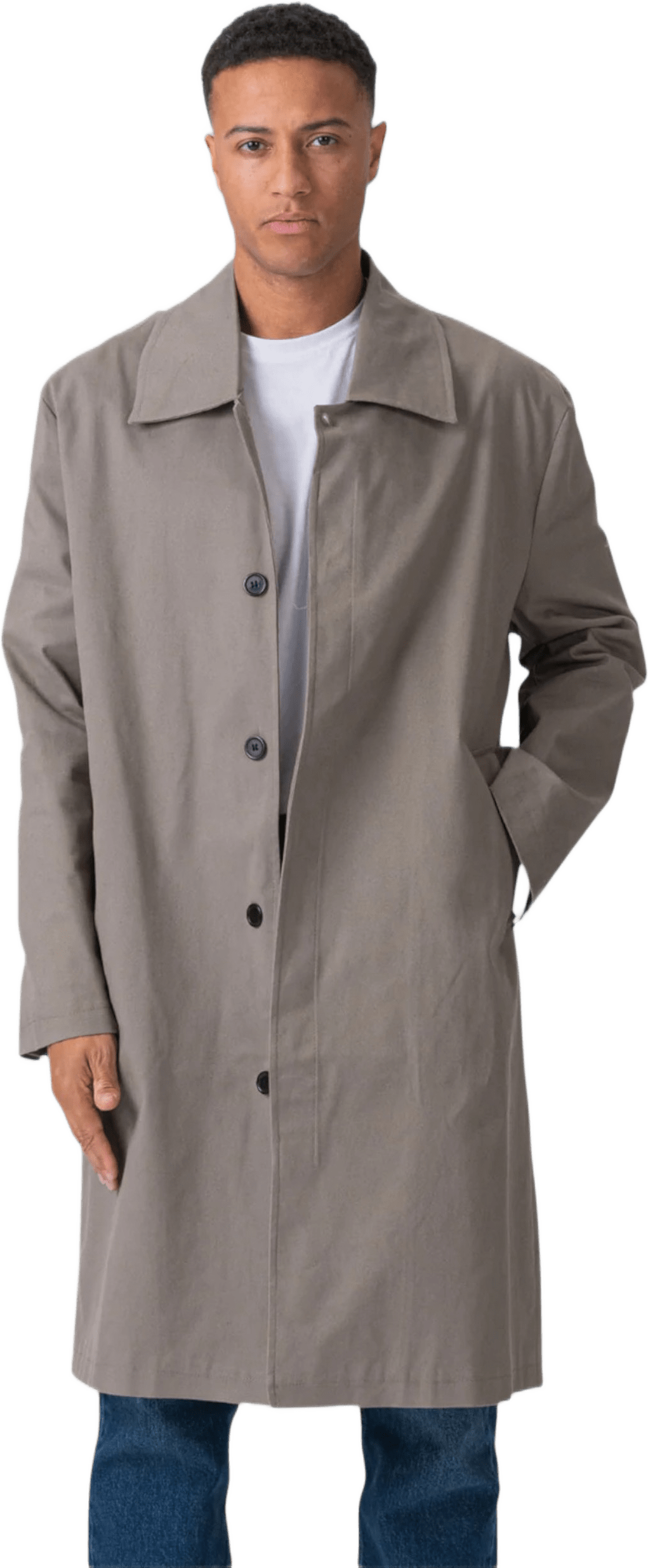 Trenchcoat, från TeeShoppen, i färgen oliv.