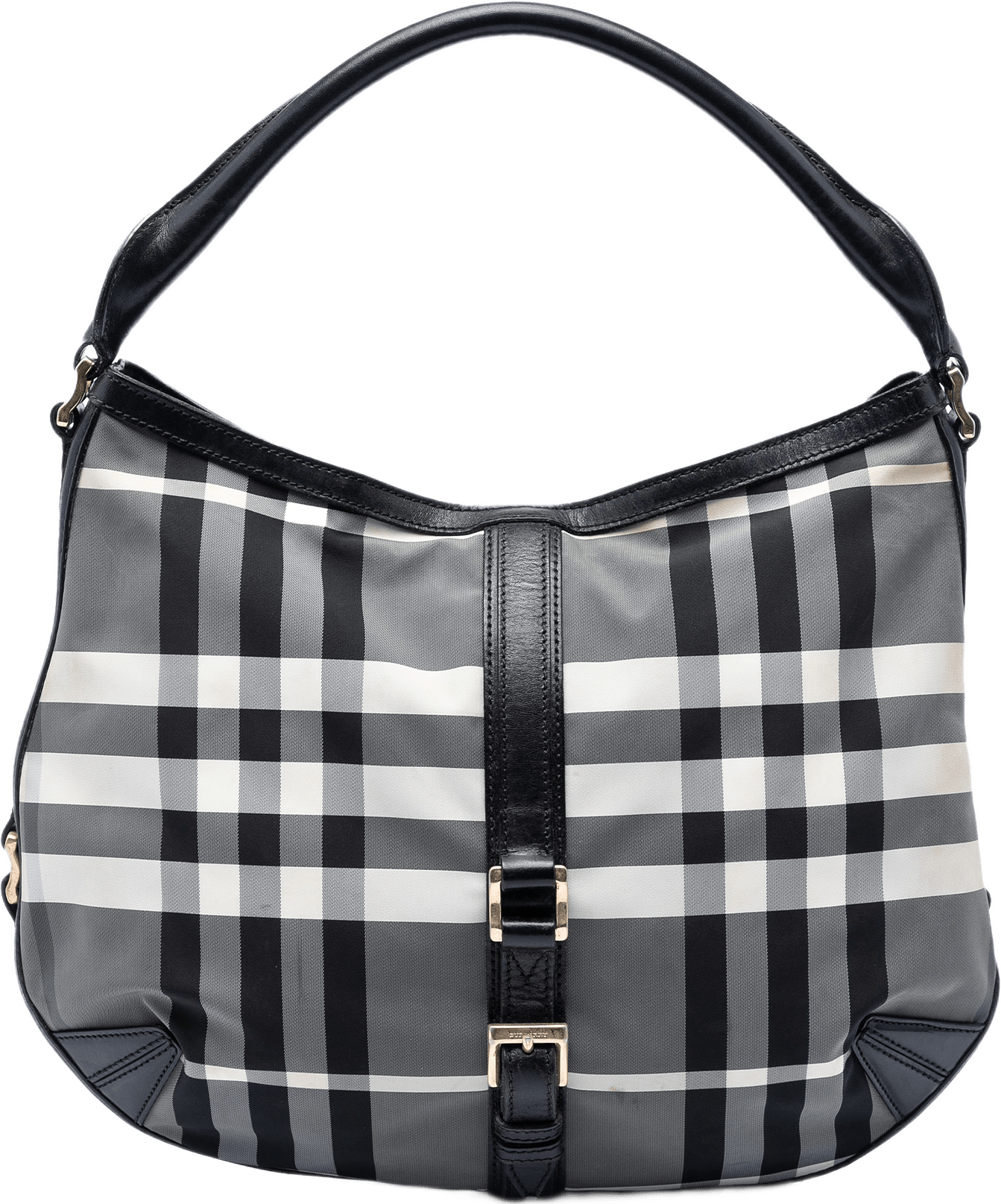 Burberry Check Nylon Grafton Hobo, från Luxclusif, i färgen gray.