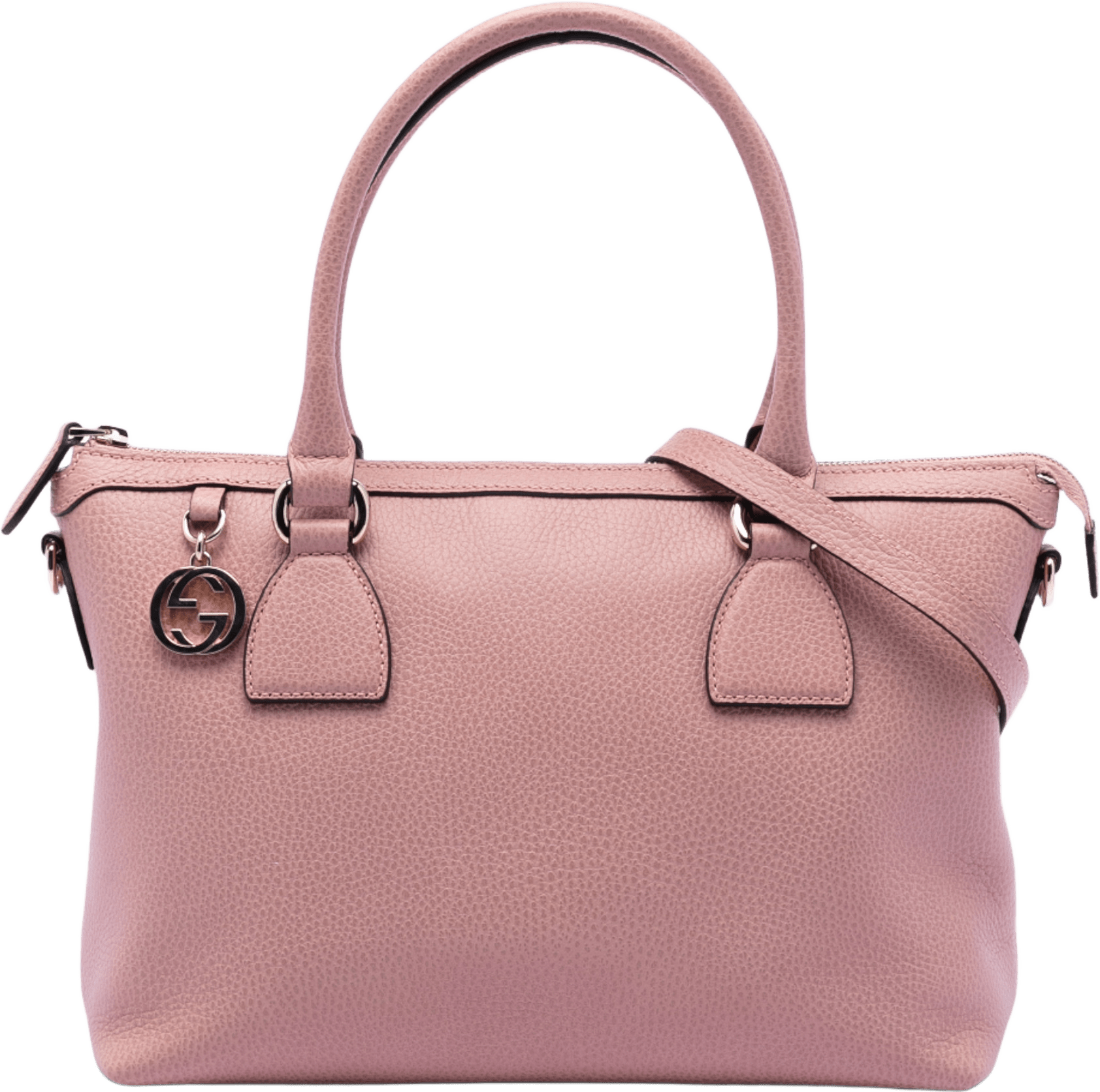 Gucci Dollar Calfskin Gg Charm Satchel, från Luxclusif, i färgen pink.