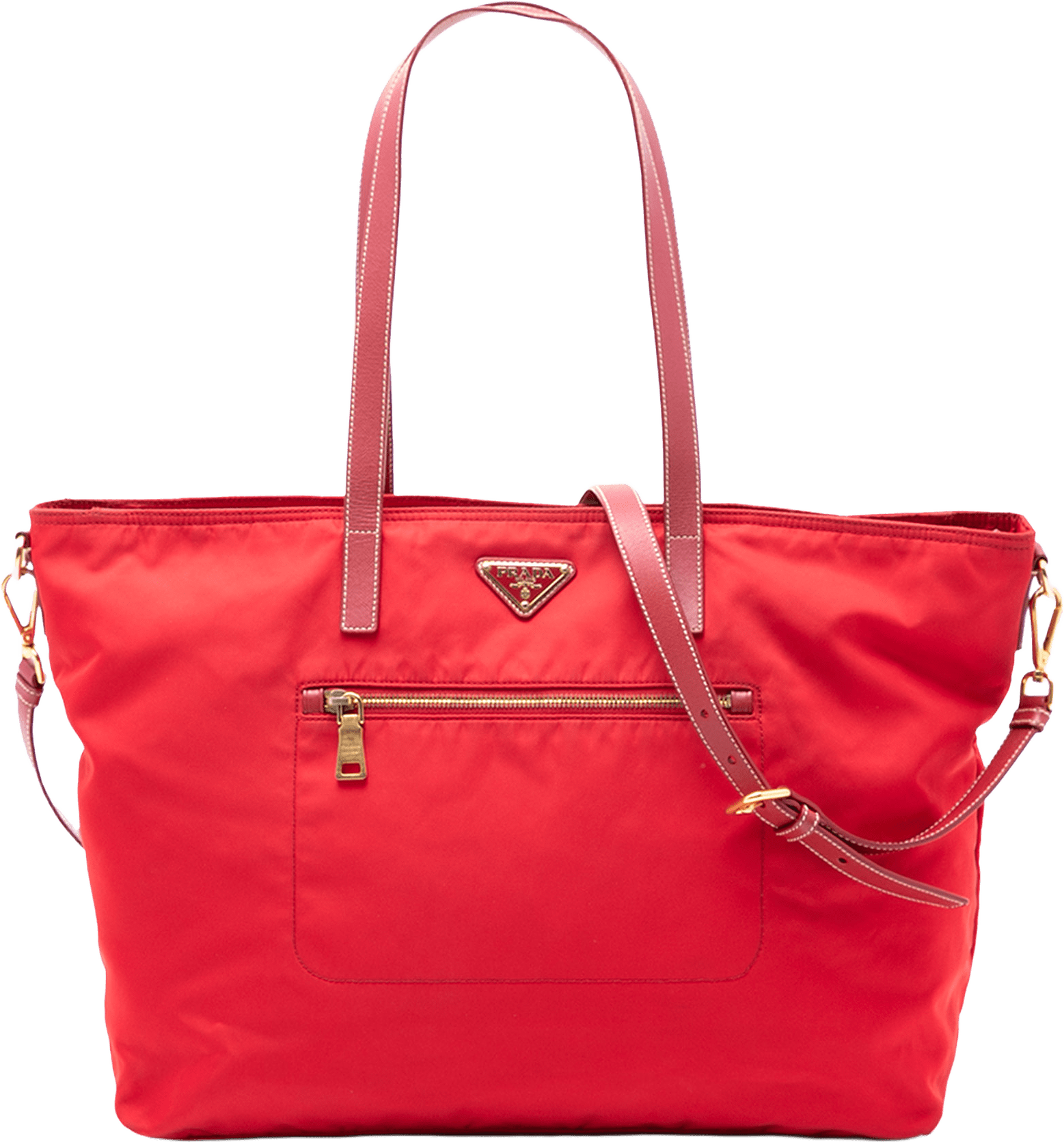 Prada Tessuto Satchel, från Luxclusif, i färgen red.